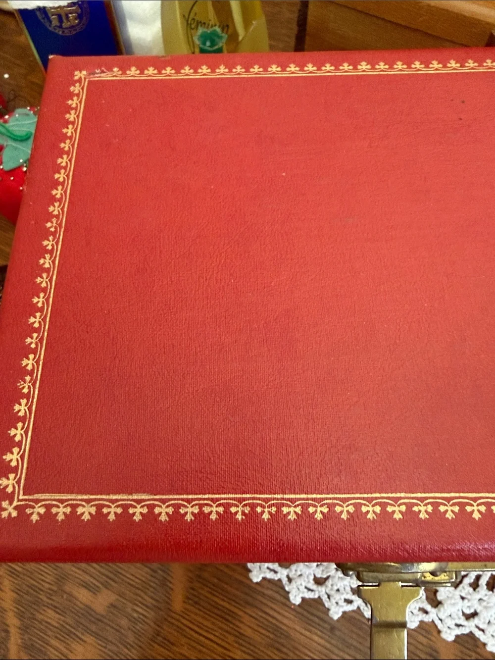Classic Red Jewelry Organizer Box with Gold Hardware